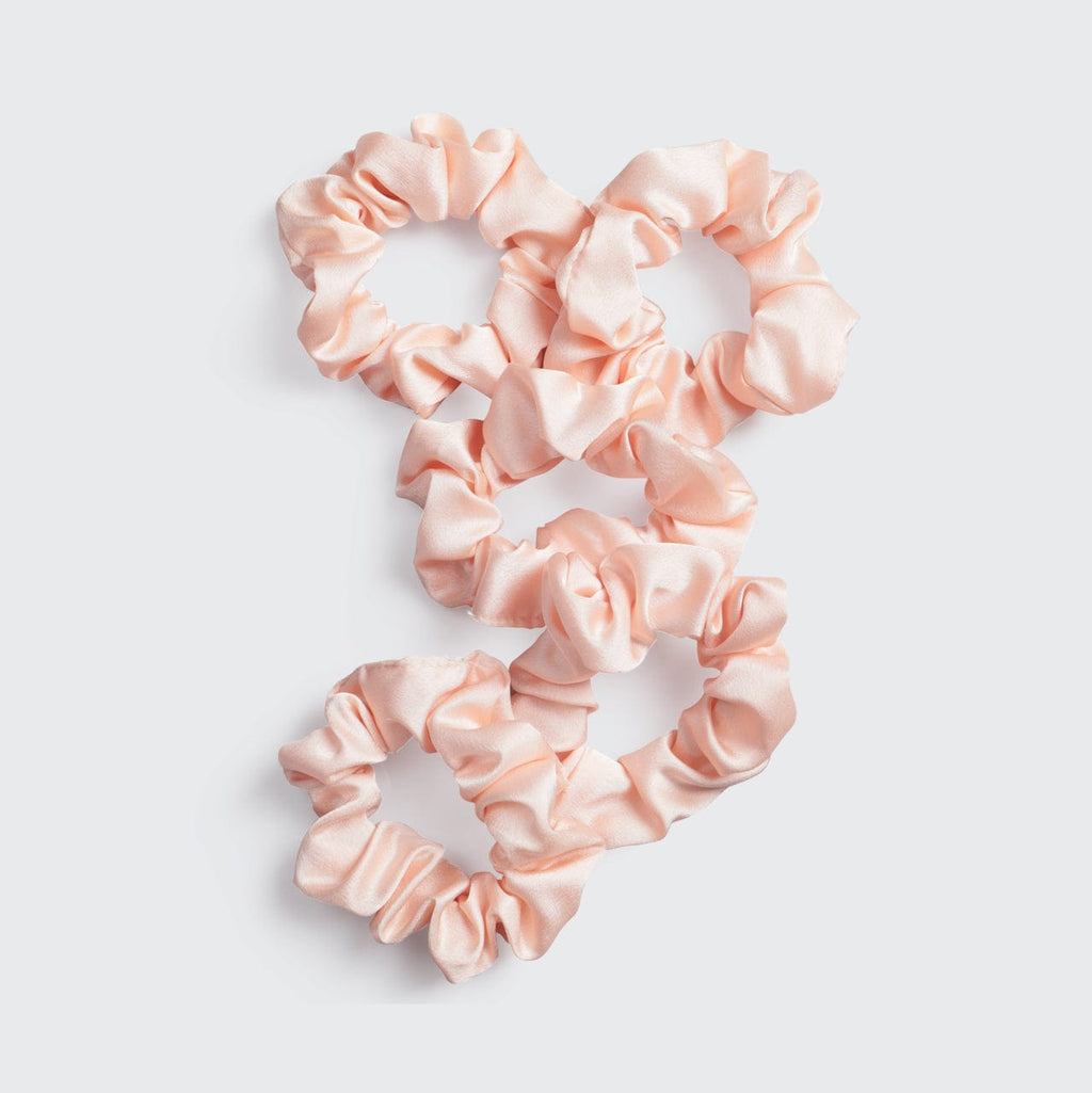 Blush Satin Sleep Scrunchies 5pc Set