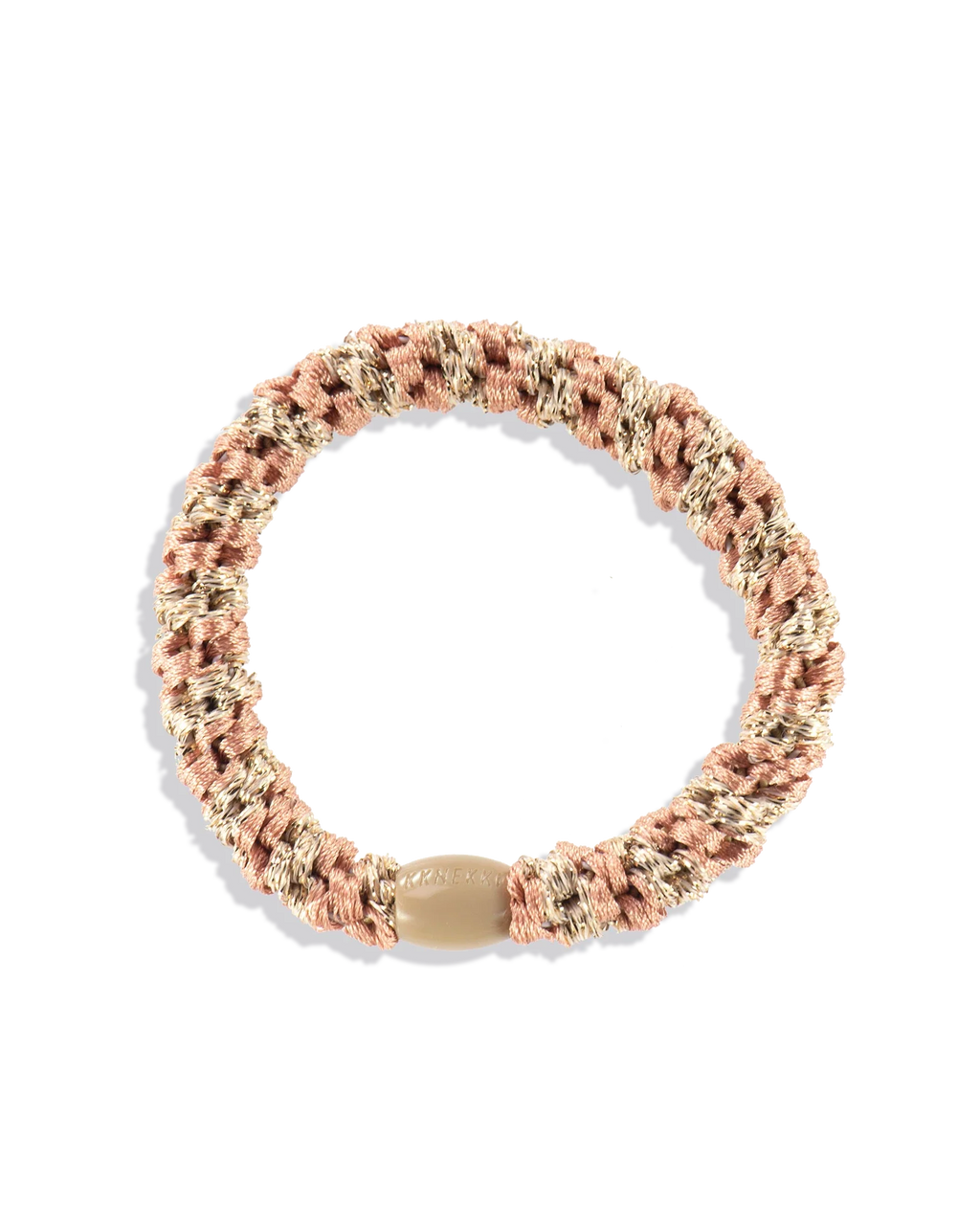 PEACH CORAL-BEIGE GLITTER STRIPE