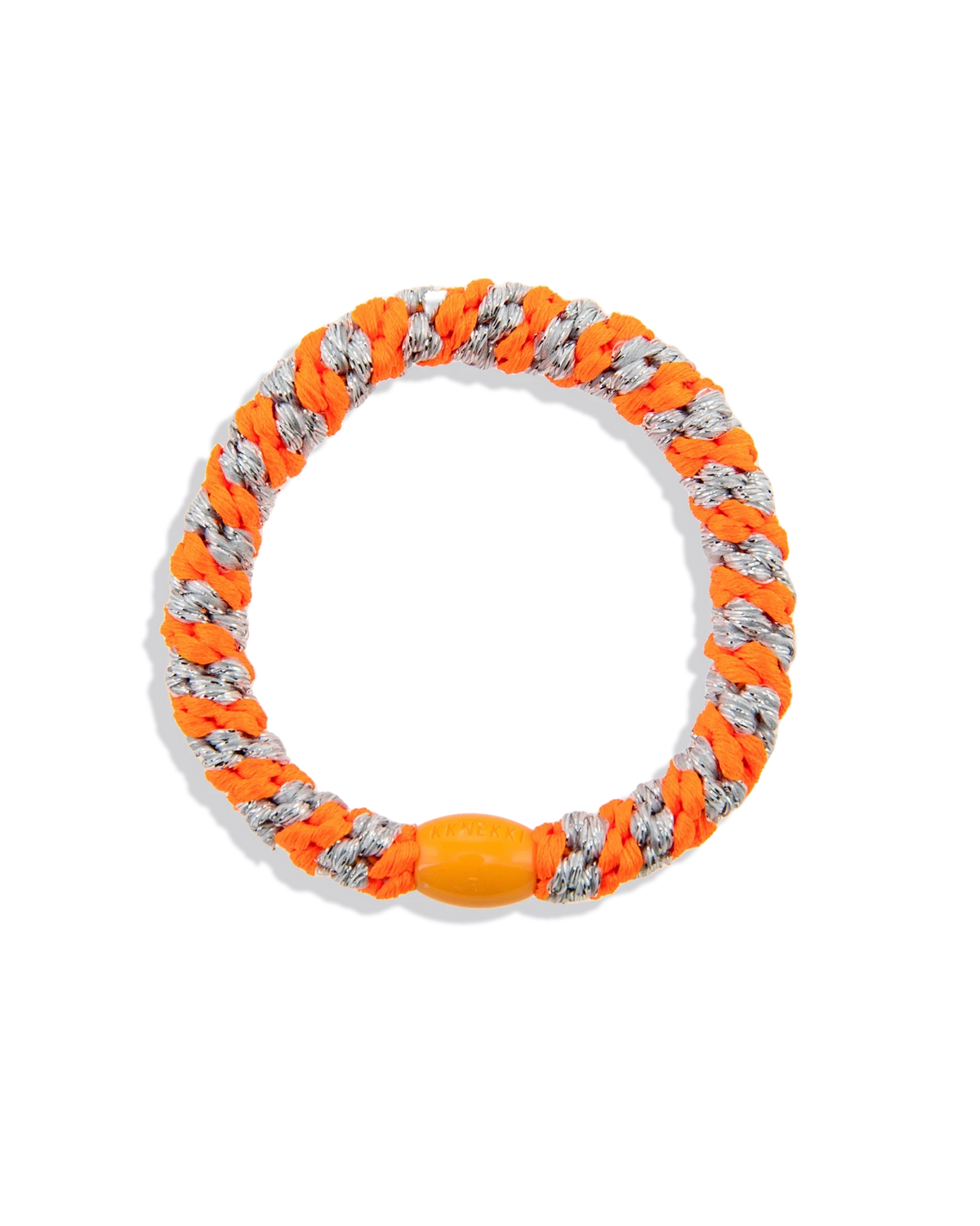 NEON ORANGE SILVER GLITTER STRIPE