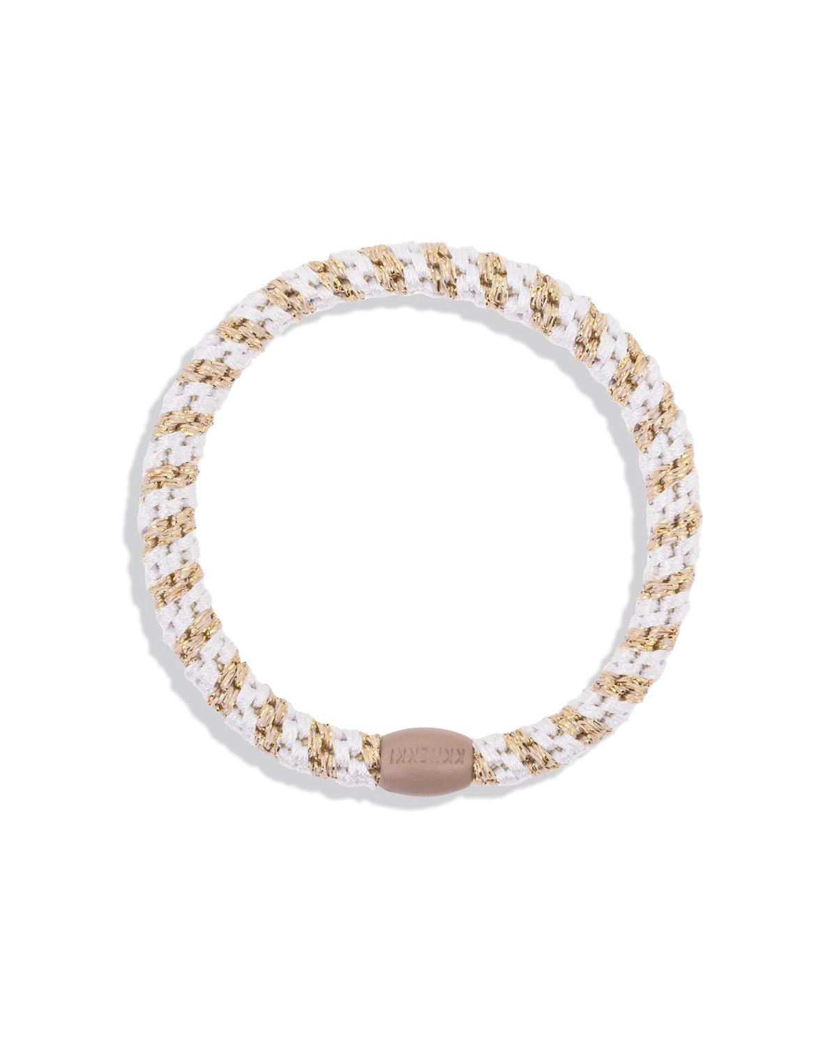 SLIM WHITE-BEIGE GLITTER STRIPE