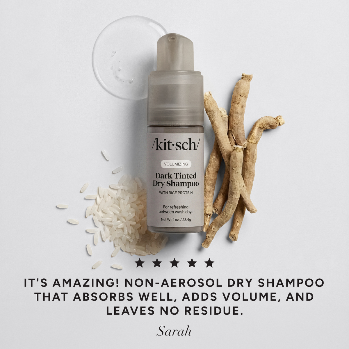 Volumizing Rice Protein Dry Shampoo - Dark Tinted 1 oz