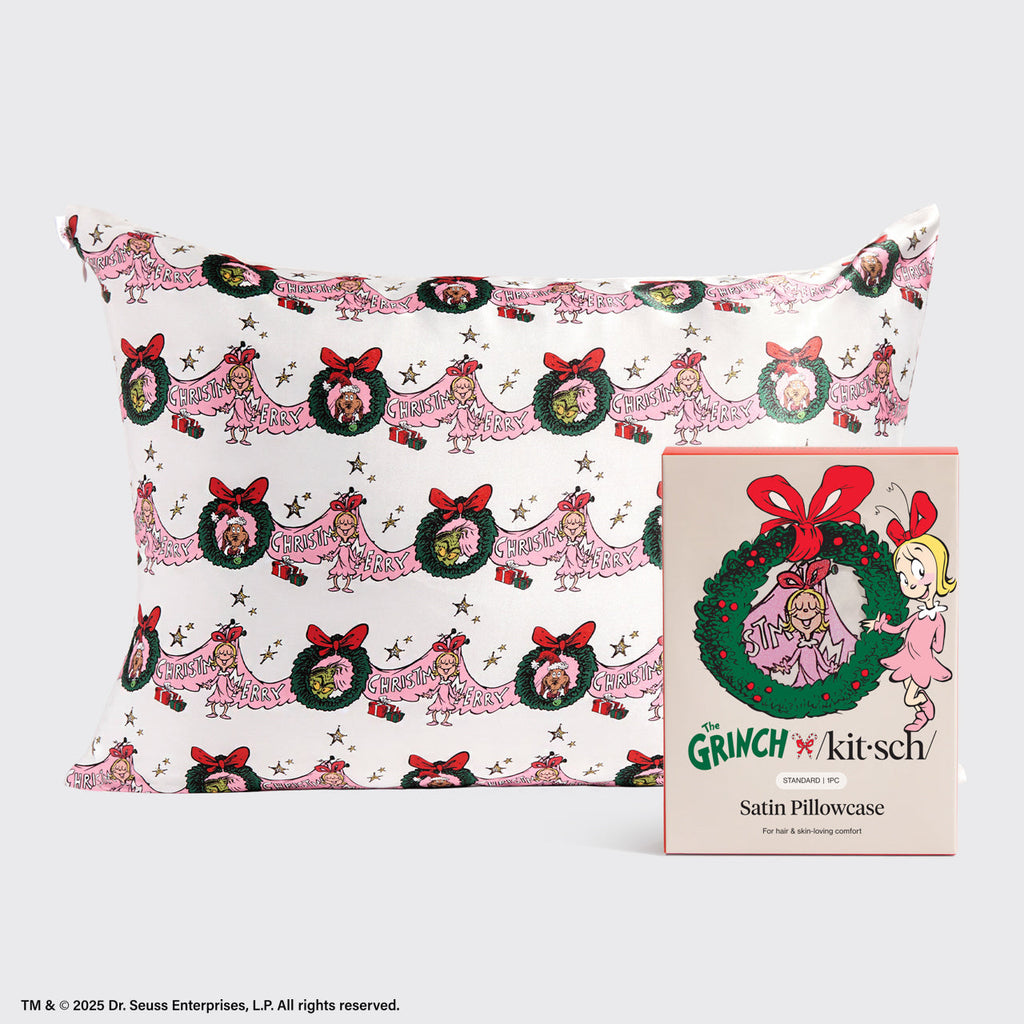 The Grinch x Kitsch Satin Pillowcase in Cindy Lou Who