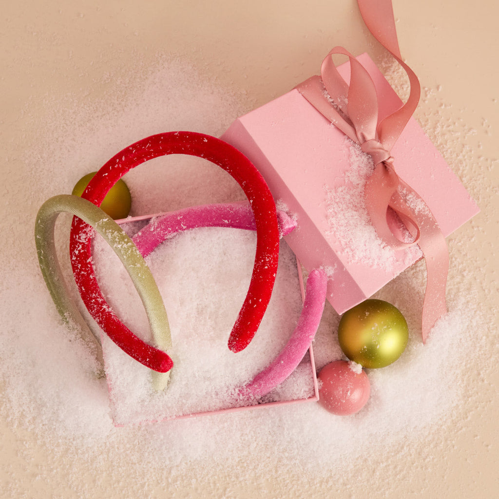 Red, Pink & Green Velvet Headbands