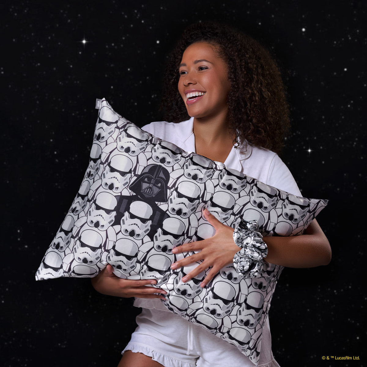 Star Wars™ & Kitsch Satin Pillowcase in Darth Vader & Stormtroopers
