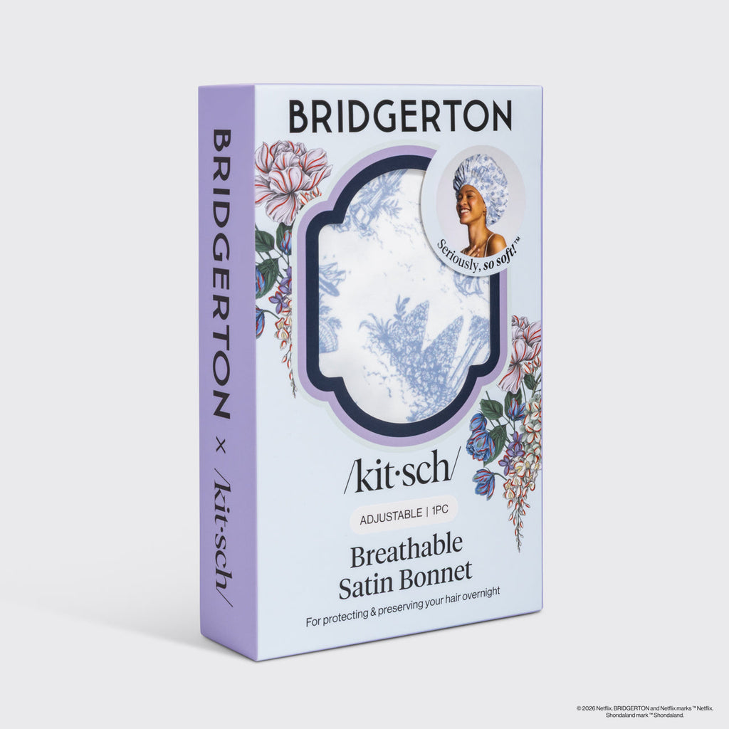 Bridgerton x Kitsch Breathable Satin Bonnet in Garden Toile