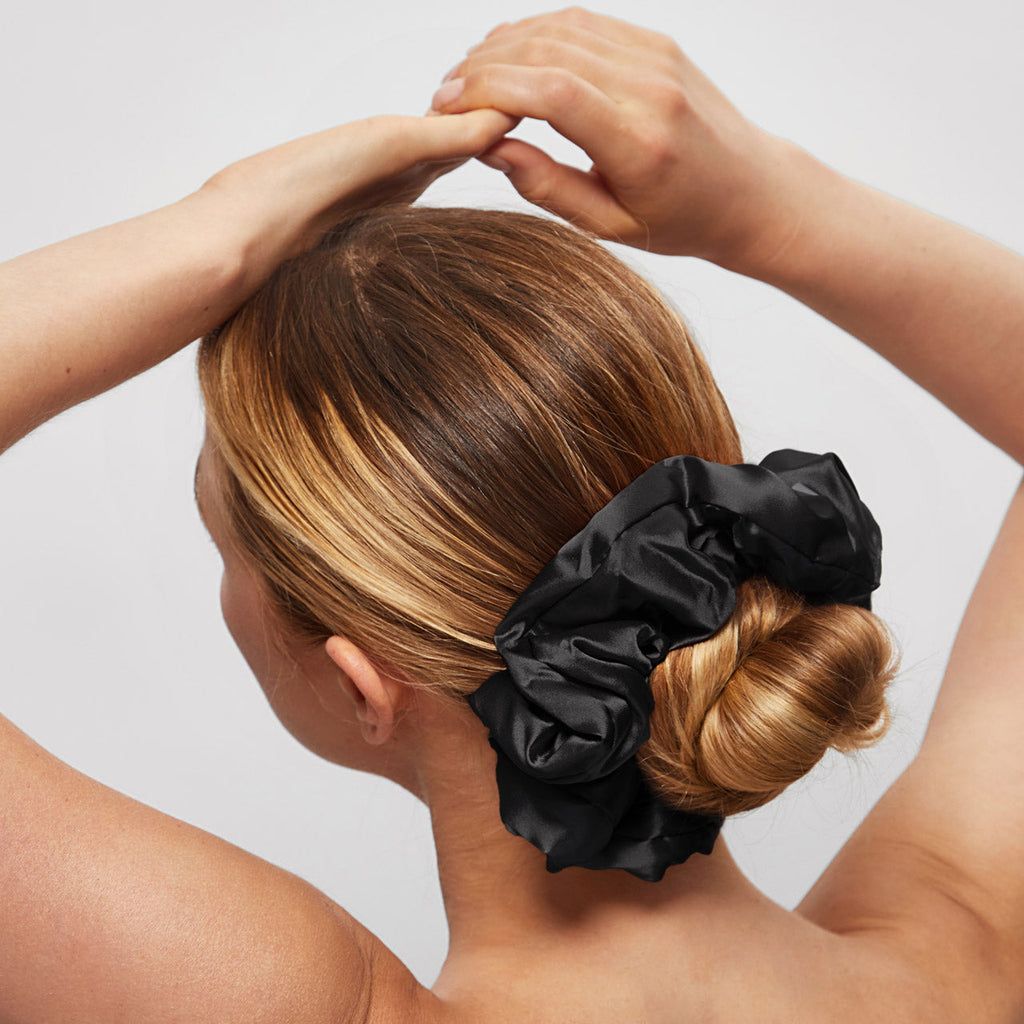 Black Satin Pillow Scrunchies