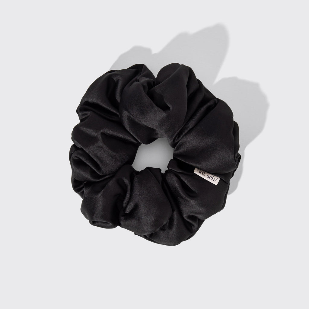 Black Satin Pillow Scrunchies