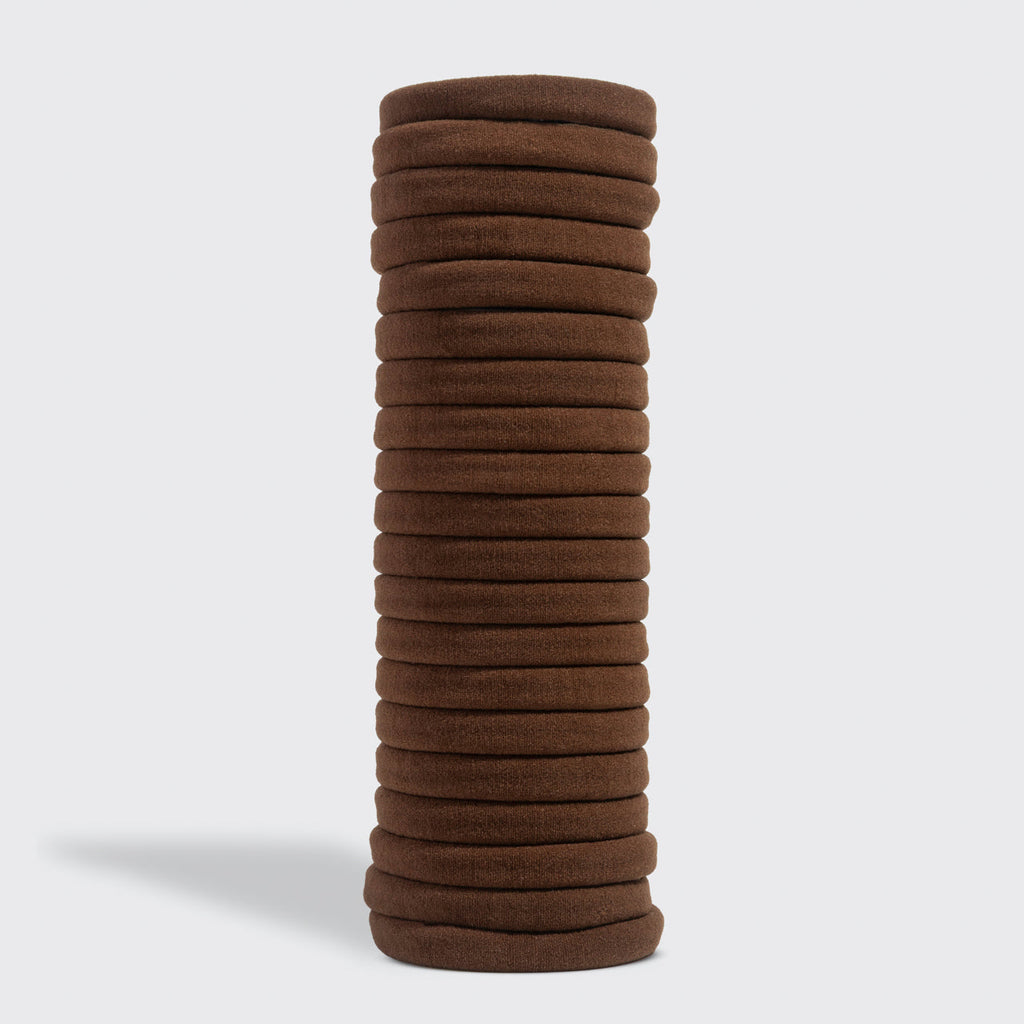 Chocolate Seamless Hair Elastics 20pc Set