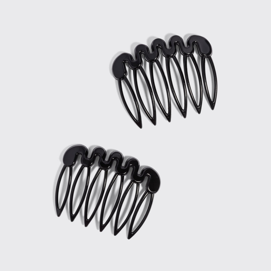 Black French Hair Combs 2pc Set