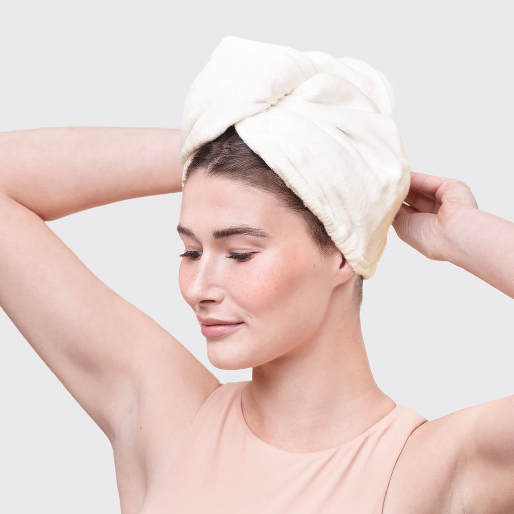 Organic Bamboo Hair Towel - White