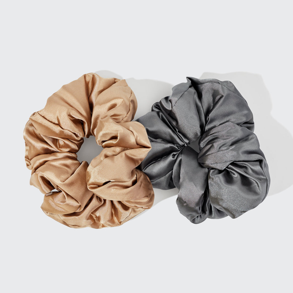 Charcoal & Gold Satin Pillow Scrunchies®