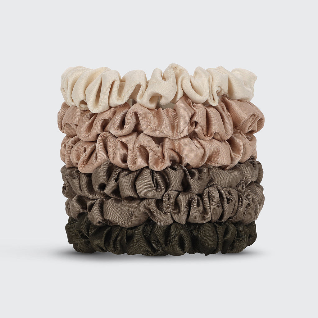 Eucalyptus Ultra Petite Satin Scrunchies 6pc set