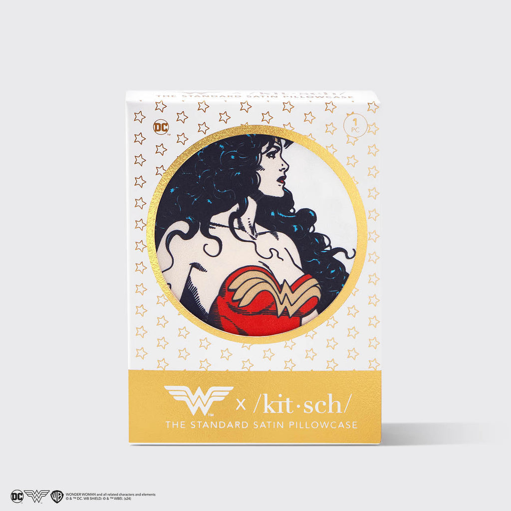 Kitsch x Wonder Woman Satin Pillowcase in Believe in Wonder