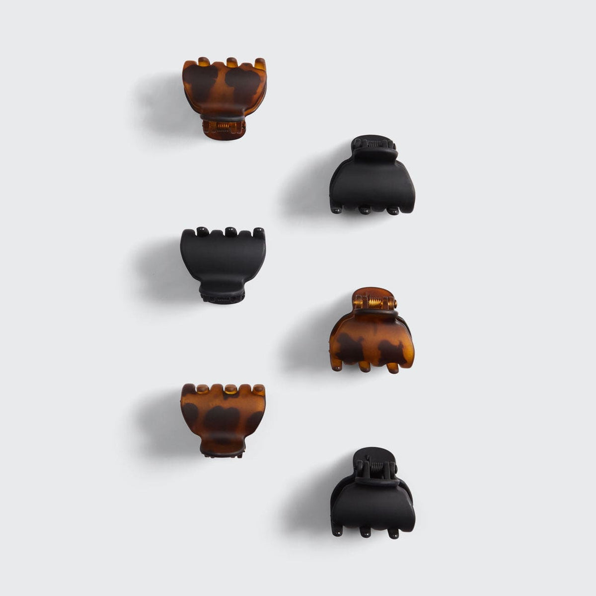 Black & Tort Claw Clips 6pc Set - X-Small
