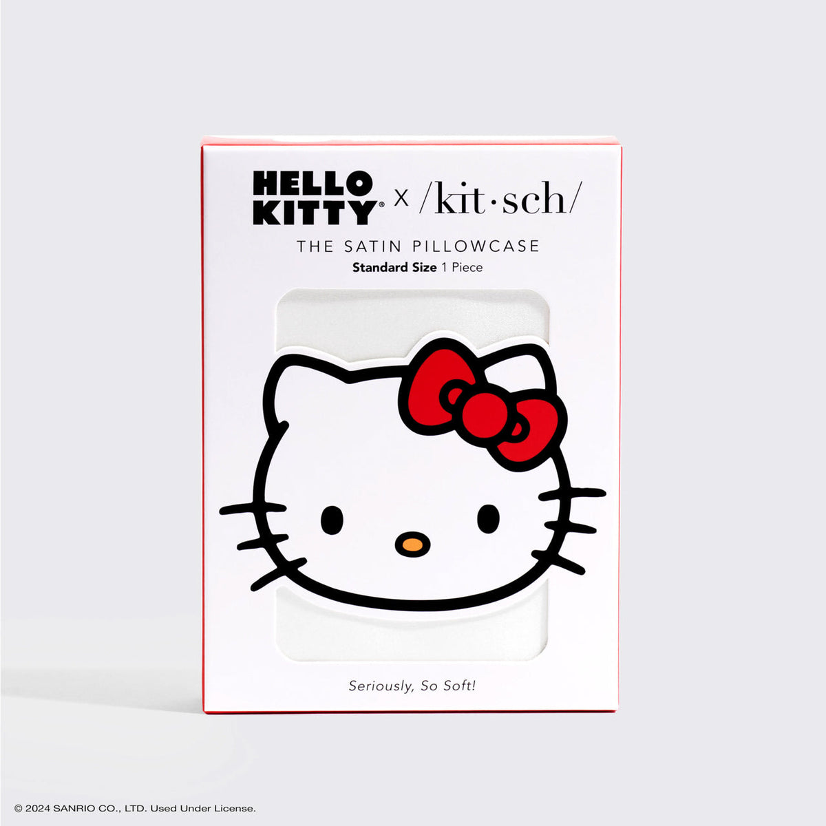 Kitsch x Hello Kitty Satin Pillowcase in Ivory Kitty Bow