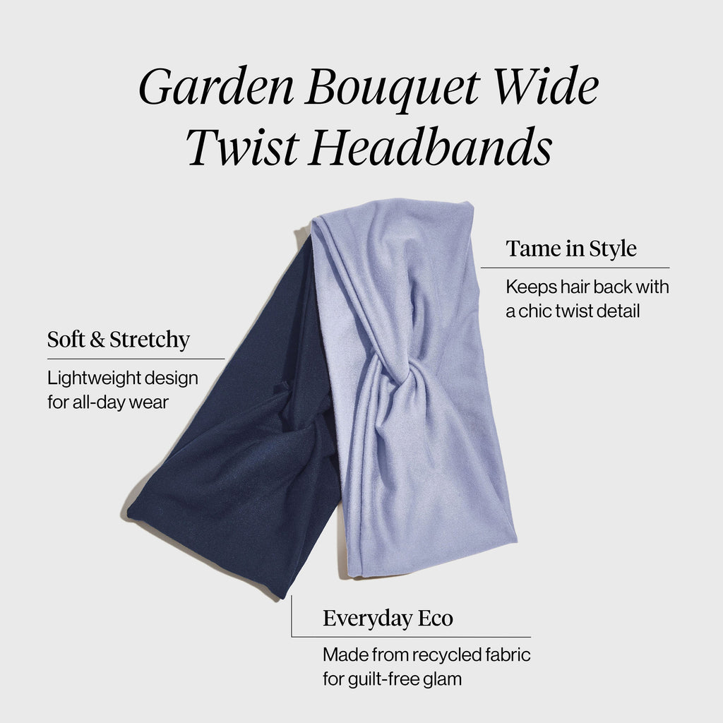 Garden Bouquet Wide Twist Headbands 2pc Set