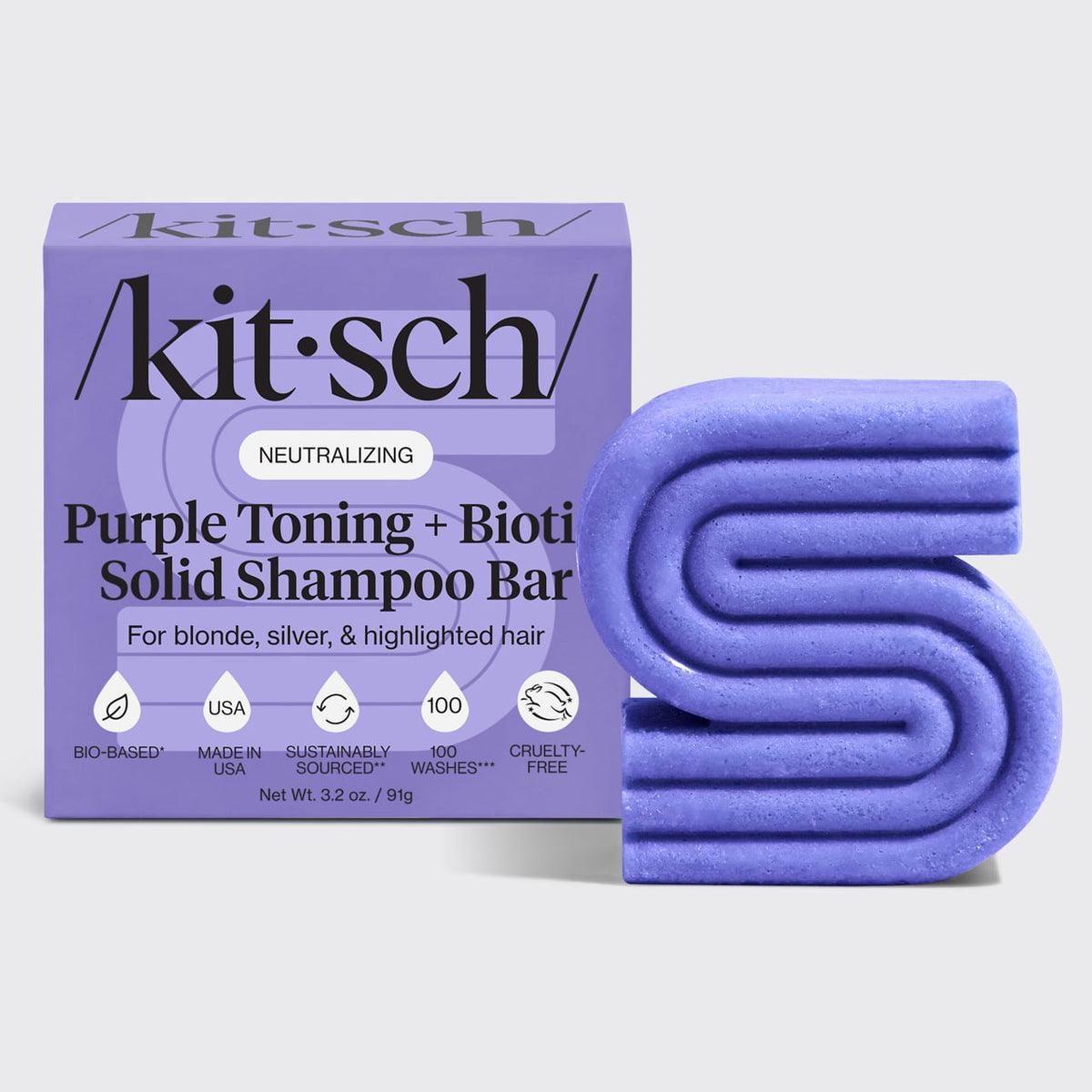 Purple Toning Shampoo Bar for Color-Treated & Grey Hair