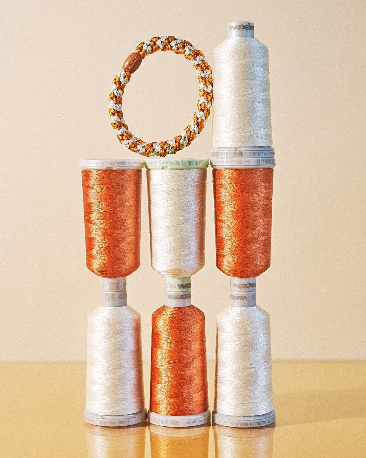 BURNED TERRACOTTA IVORY GLITTER STRIPE